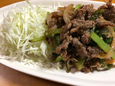 焼肉のタレで超簡単牛肉のピリッと炒め